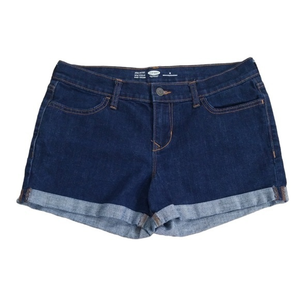 Old Navy‎ Semi-Fitted Dark Wash Stretch Cuffed Jean Shorts Sz. 6